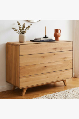 Dubová komoda Avalon 4 zásuvky 120 cm – dub natural